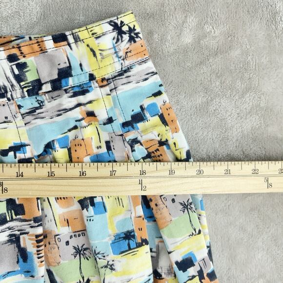 IE Pleated Cityscape Skirt Knee Length A Line Size 12 Maximalism Abstract - Picture 7 of 8